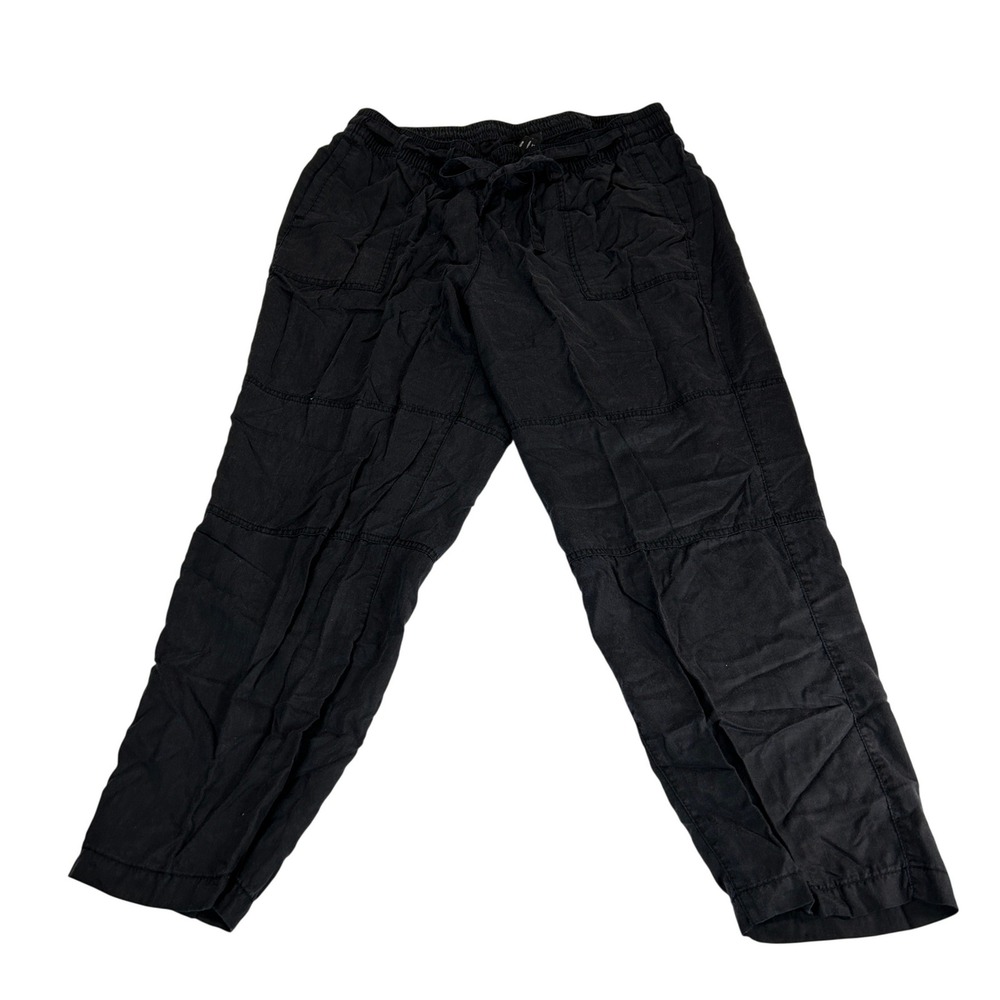 Lane Bryant Black 100% Lyocell Elastic Waist Utility Tapered Pants Size 14/16